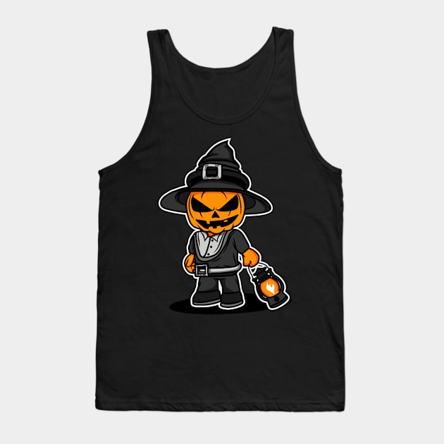 Jack O lantern Witch Tank Top by beanbeardy